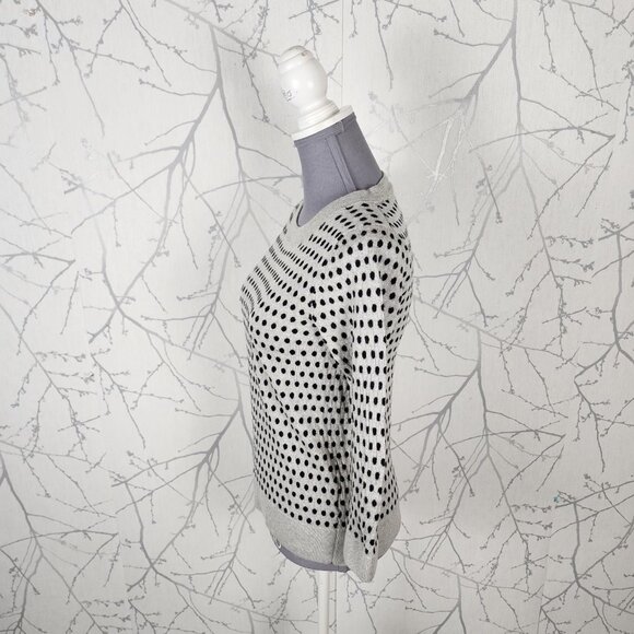 J. Crew Gray Polkadot 100% Merino Wool Crewneck Sweater - Picture 4 of 7